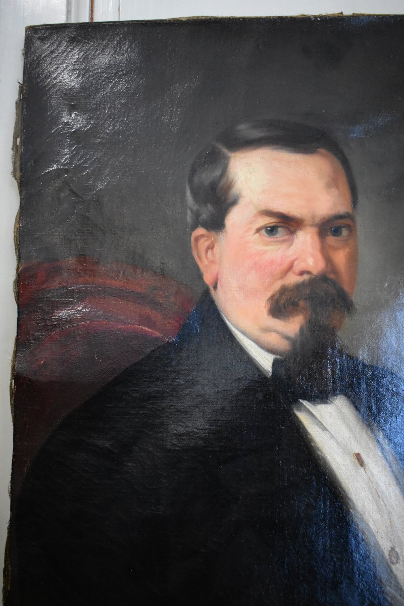 Portrait Of A Scottish Notable, Oil On Canvas, 19th Century-photo-4