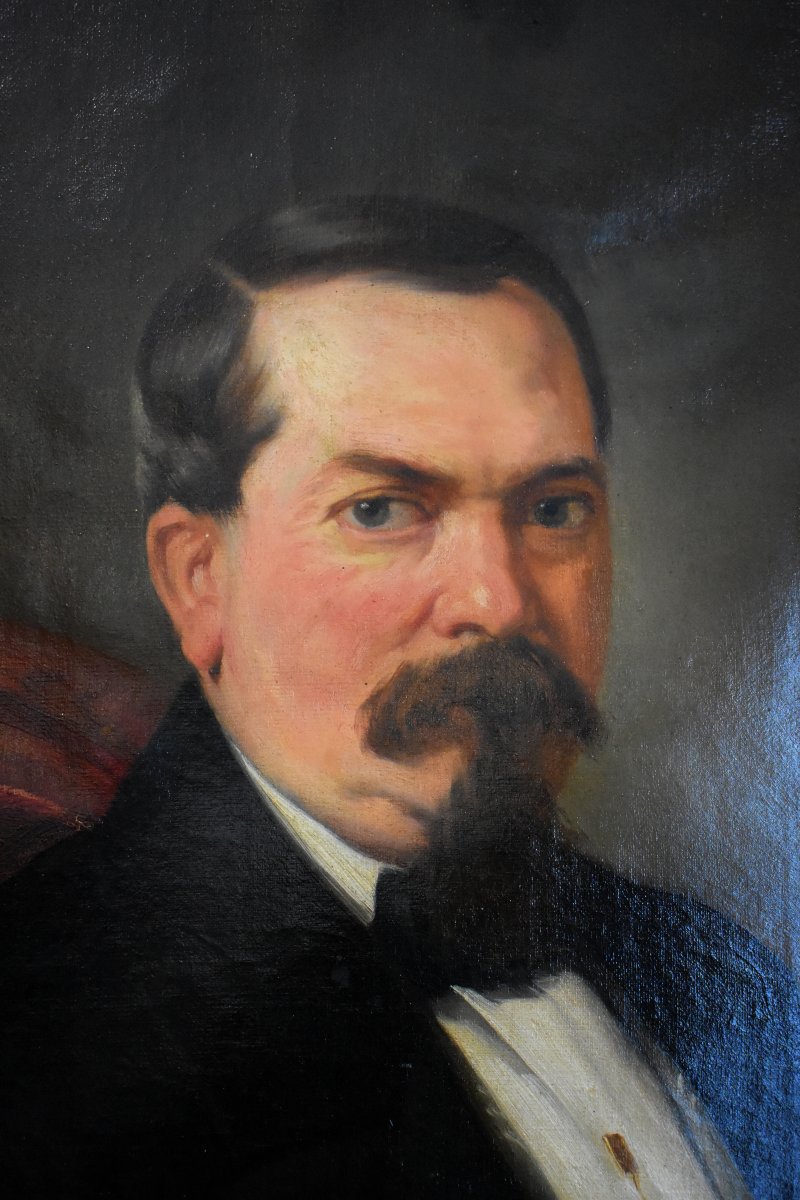 Portrait Of A Scottish Notable, Oil On Canvas, 19th Century-photo-3