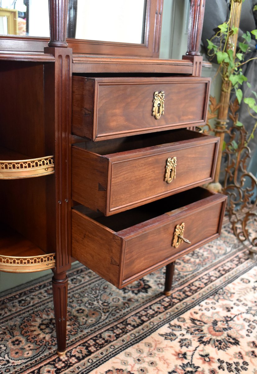 Sideboard-style Console Table, Louis XVI Style, Late 19th Century-photo-6