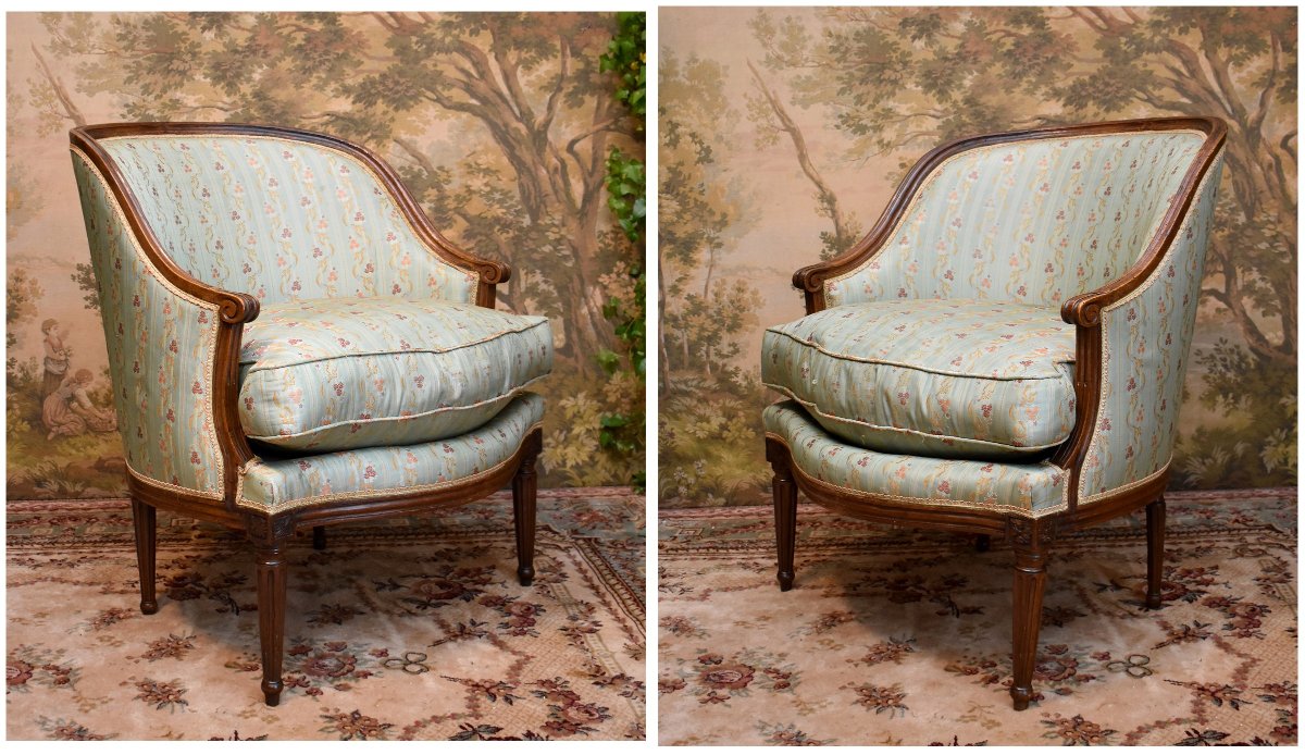 Gondola-shaped "duchesse Brisée" Chair, Louis XVI Period, 18th Century, Circa 1780, With Armrest And Footrest-photo-3