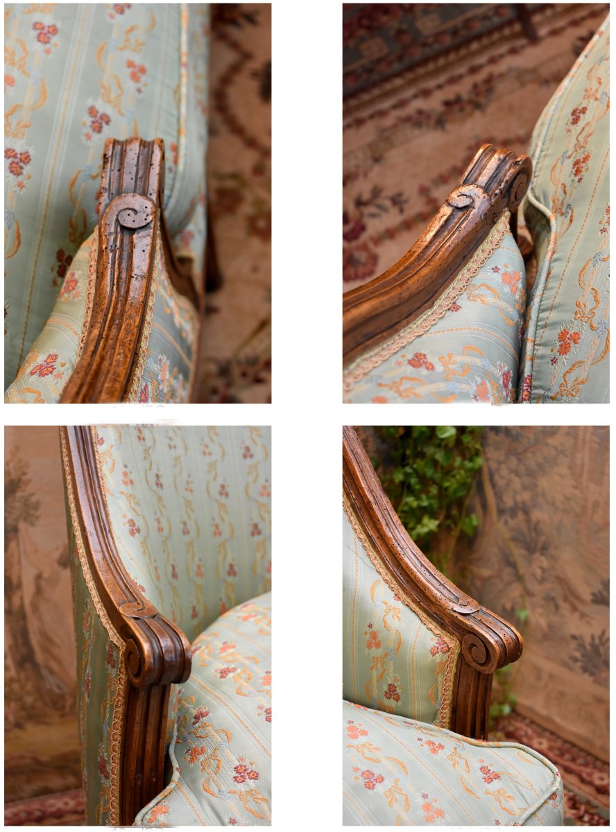 Gondola-shaped "duchesse Brisée" Chair, Louis XVI Period, 18th Century, Circa 1780, With Armrest And Footrest-photo-6