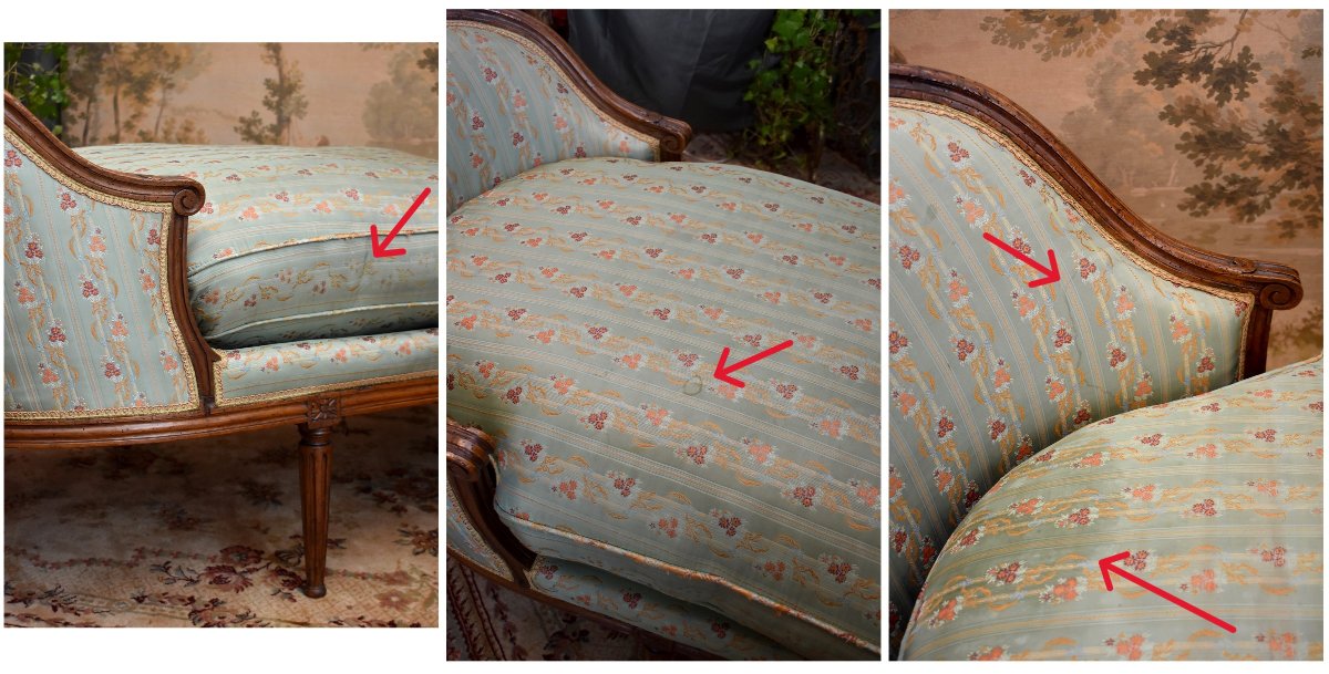 Gondola-shaped "duchesse Brisée" Chair, Louis XVI Period, 18th Century, Circa 1780, With Armrest And Footrest-photo-7