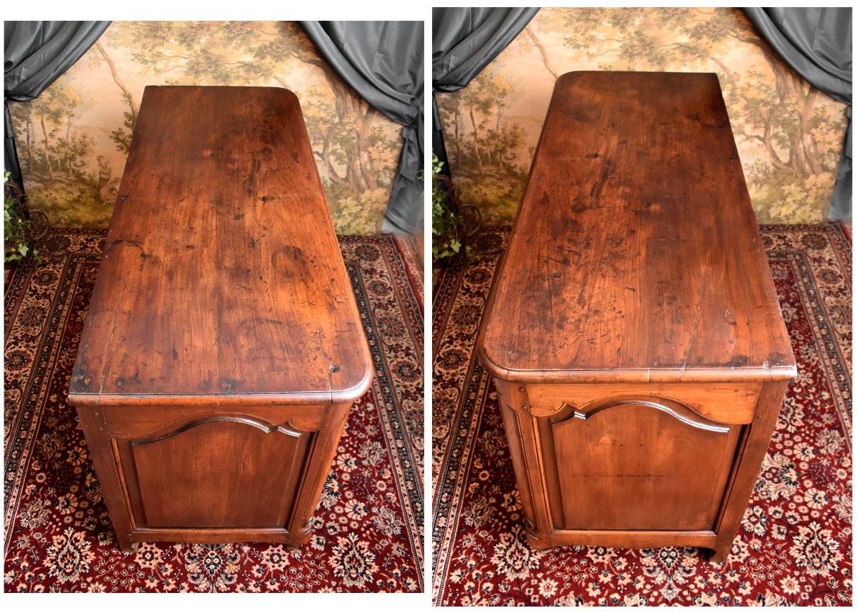 Buffet d'Epoque Louis XIV / Régence En Bois Fruitier,  Epoque Début XVIII ème-photo-5