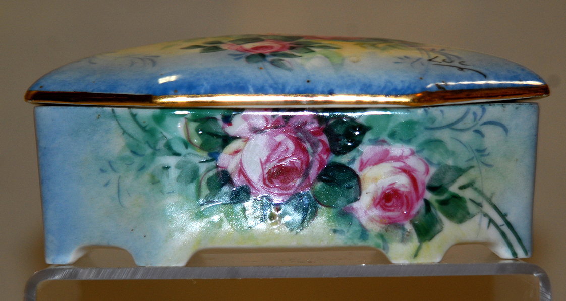 Coffret En Porcelaine De Limoges, Entièrement Peint Main,Bonbonnière,  Boîte à Bijoux-photo-4