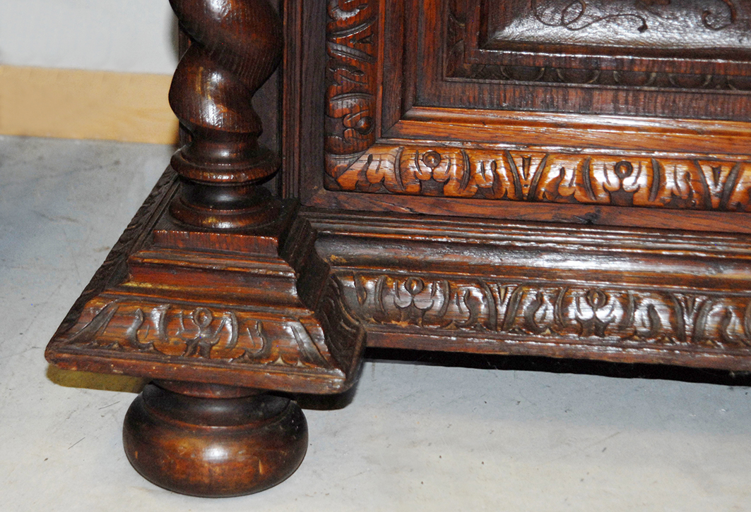 Hunting Relay Furniture, Buffet Two Corps Twisted And Carved, XIX Eme-photo-5