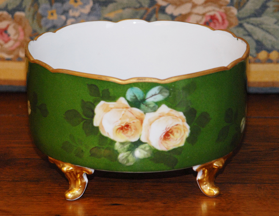 Cache Pot, Centerpiece, Hand Painted Limoges Procelaine-photo-4