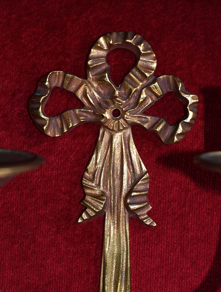 Paire d&#039;Appliques, Bougeoirs  en Bronze Dor&eacute; De Style Louis XVI-photo-2