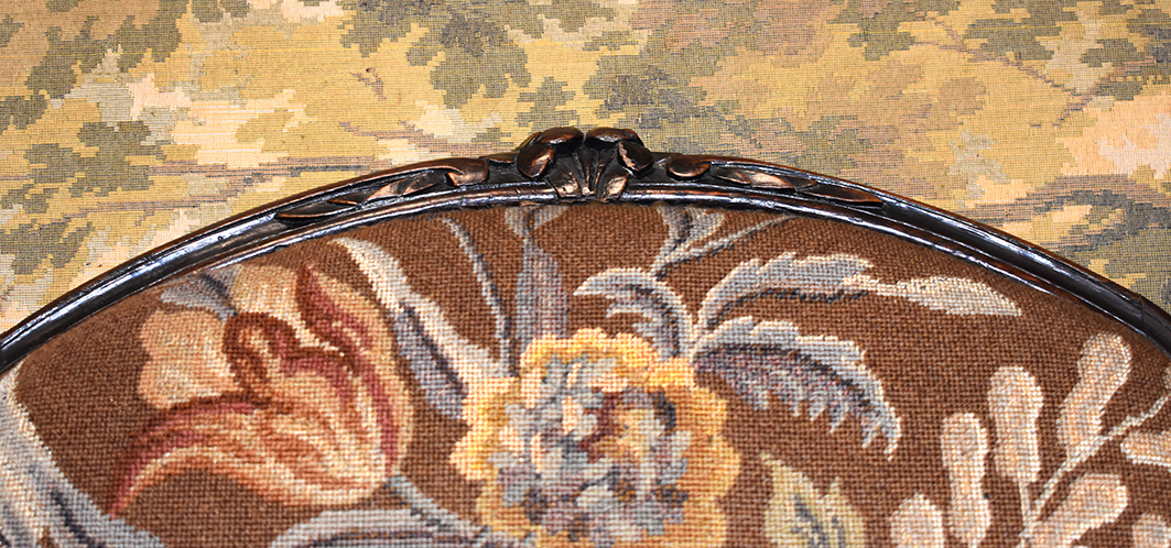 Armchair Louis XV Queen, Tapestry Au Petit Point, Epoque Eighteenth-photo-2