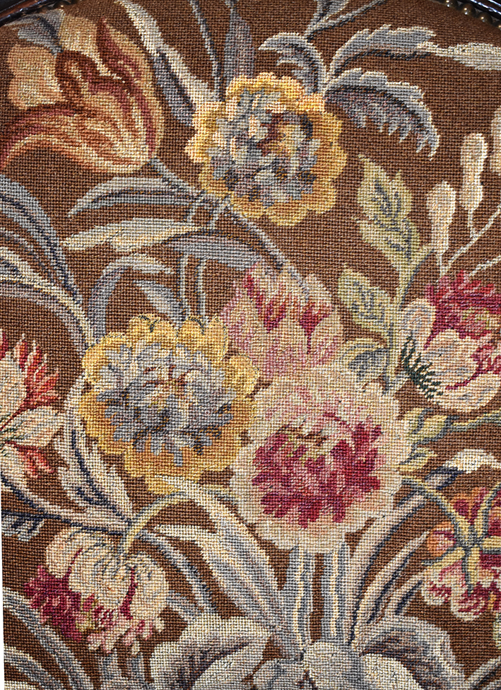 Armchair Louis XV Queen, Tapestry Au Petit Point, Epoque Eighteenth-photo-3