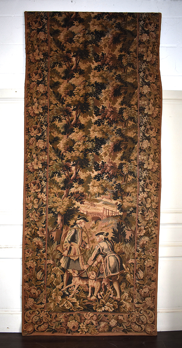Pair Of Large Doors, Aubusson Tapestry, Theme Hunting, Height 2m88-photo-3