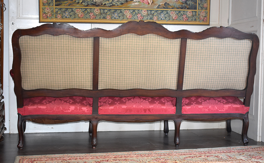 Great Bench Louis XV Style, Sofa, Epoque XIX Eme-photo-4