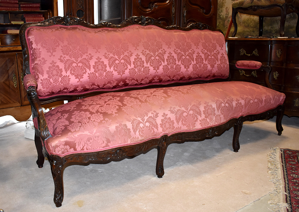 Great Bench Louis XV Style, Sofa, Epoque XIX Eme-photo-8