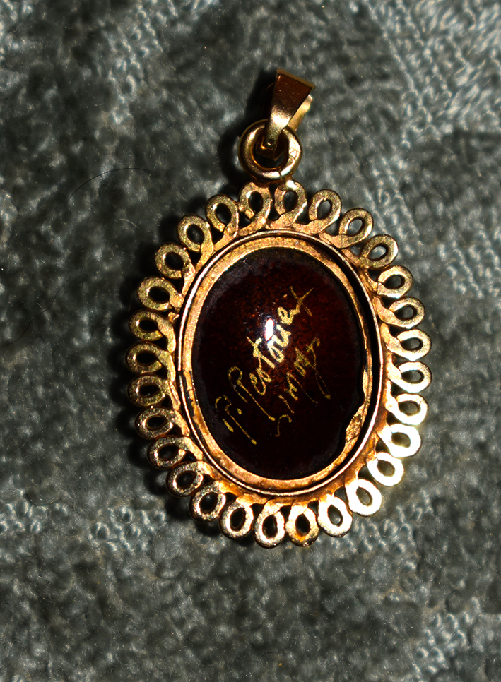 Pendentif En  Or Et Email De Limoges, Médaillon, Emaux, Décor Portrait Feminin-photo-4
