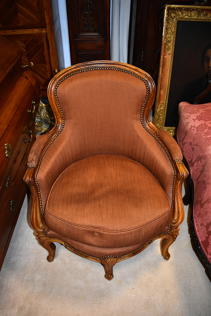 Berg&egrave;re &agrave; Cinq Pieds, Fauteuil &agrave; 5 Pieds, Style Louis XV, Epoque XIXeme-photo-6