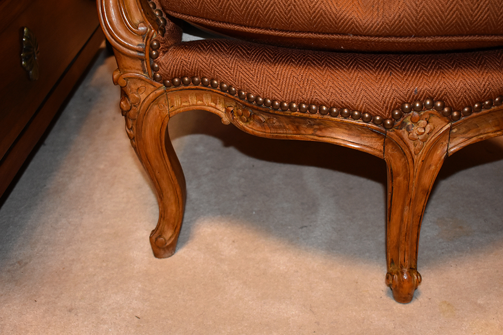 Bergère à Cinq Pieds, Fauteuil à 5 Pieds, Style Louis XV, Epoque XIXeme-photo-7