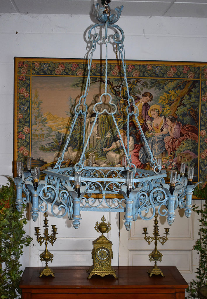 Grand Lustre En Fer Forg&eacute;, 12 Feux, Style Neo Renaissance-photo-7