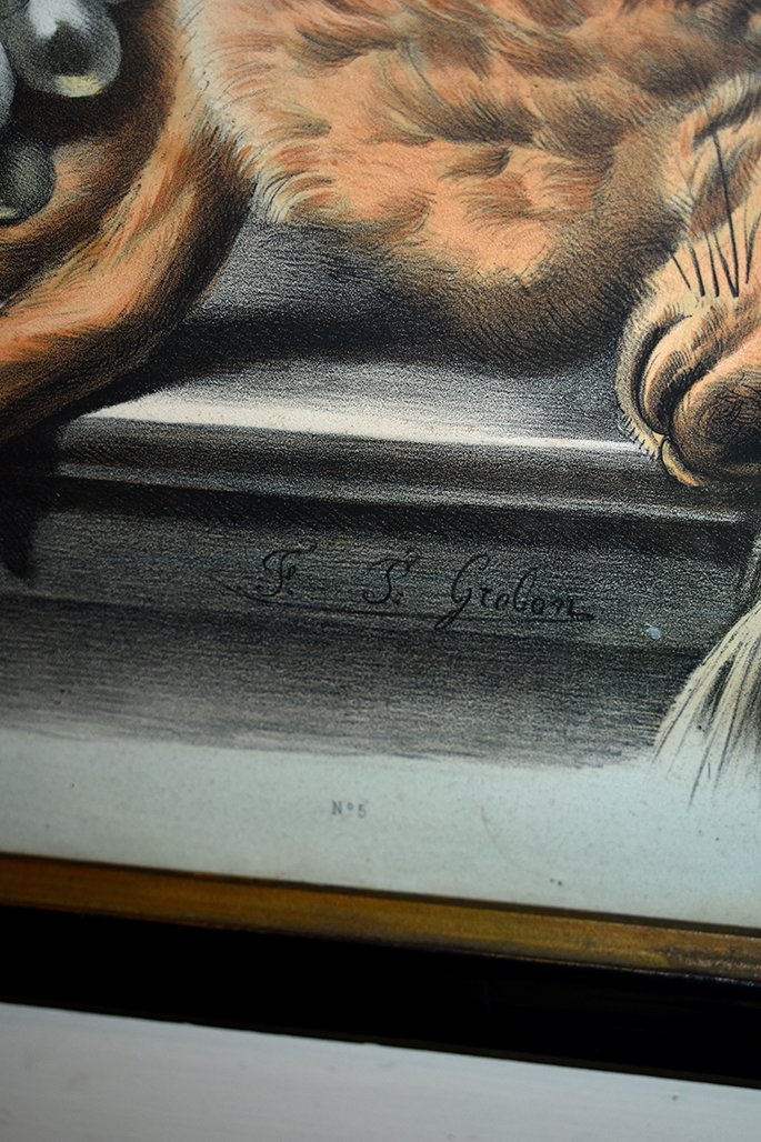 Still Life With The Hare After Ff Gobon, Lithography Theme Hunting, Time XIX-photo-4