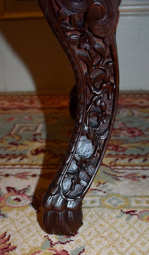 Carved Wooden Chair, Tonkin Armchair, Indochina, Dragons Decor-photo-4
