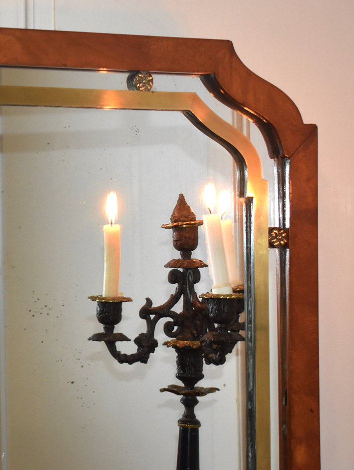 Grand Miroir  Art Deco, Loupe Et Laiton,  Epoque Art D&eacute;co-photo-2