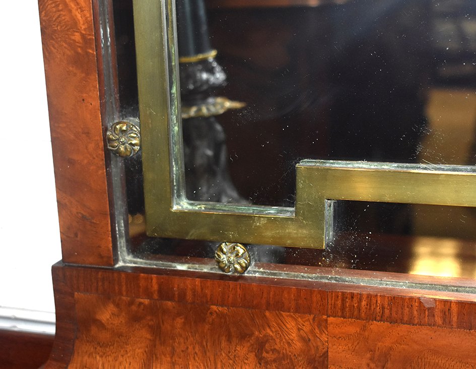 Grand Miroir  Art Deco, Loupe Et Laiton,  Epoque Art D&eacute;co-photo-6