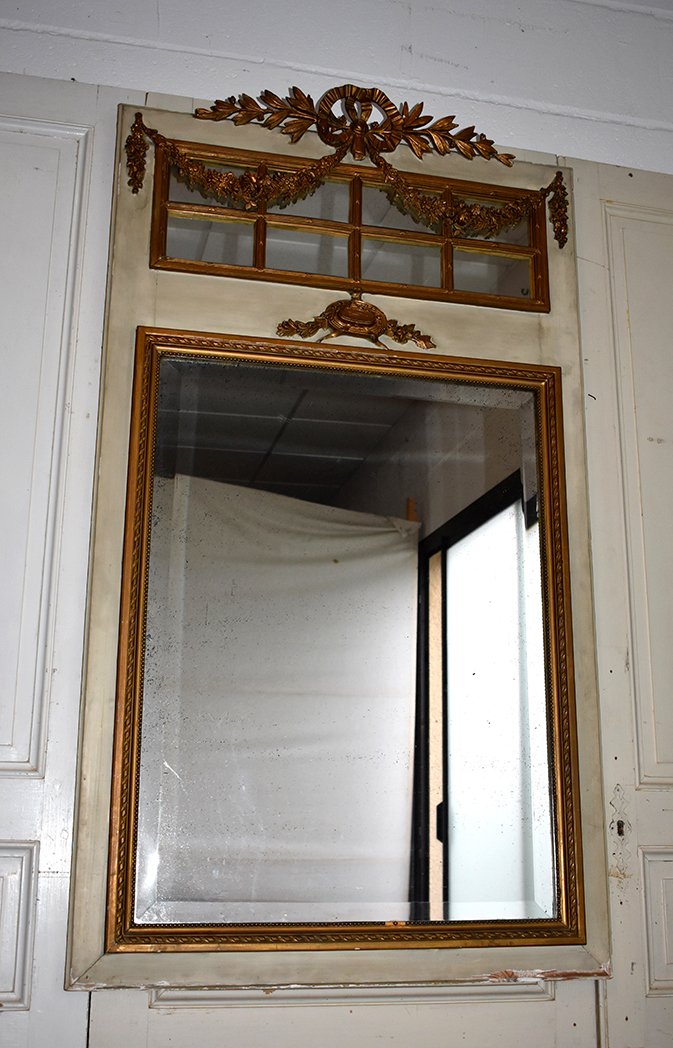   Miroir De Style Louis XVI, Trumeau, Bois Laqué-photo-3