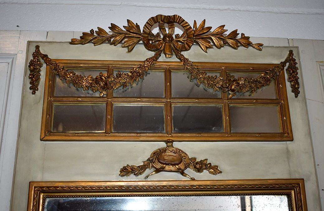   Miroir De Style Louis XVI, Trumeau, Bois Laqué-photo-7