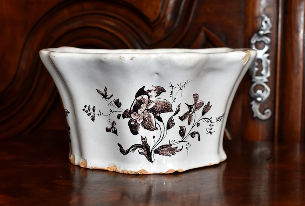 Paire De Bouqueti&egrave;res En Fa&iuml;ence, Pique Fleurs, Vases d&#039;Applique, Epoque XVIII &egrave;me-photo-3
