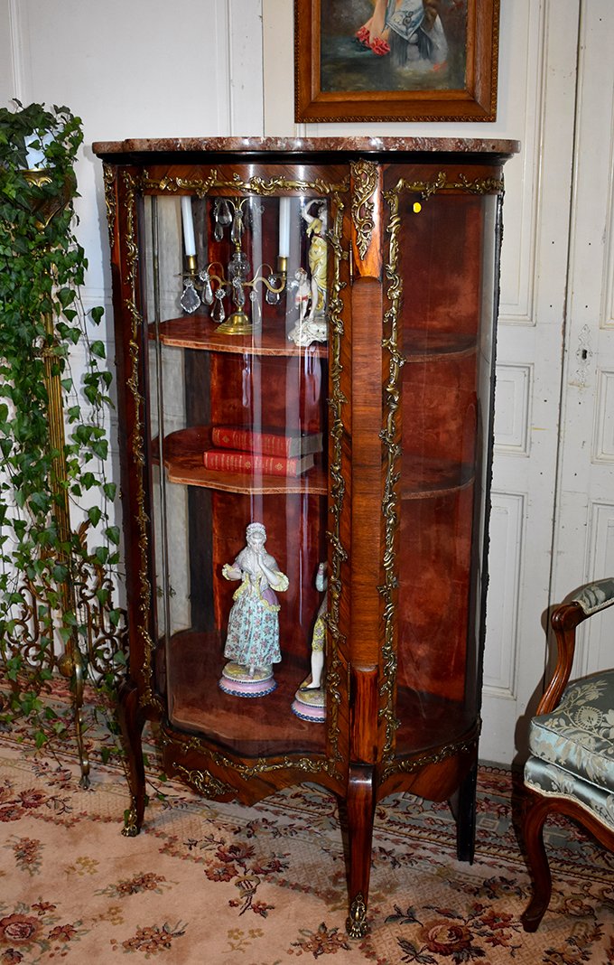 Vitrine Galb&eacute;e, Forme Arbal&egrave;te, Epoque Napol&eacute;on III, XIX &egrave;me-photo-3