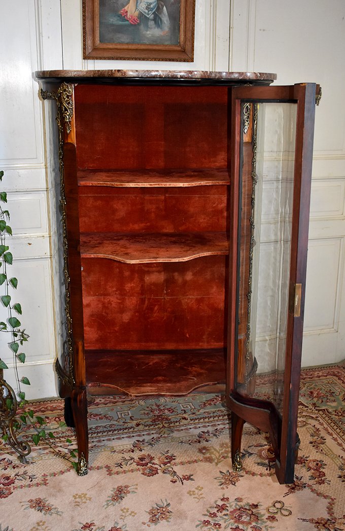 Vitrine Galb&eacute;e, Forme Arbal&egrave;te, Epoque Napol&eacute;on III, XIX &egrave;me-photo-5