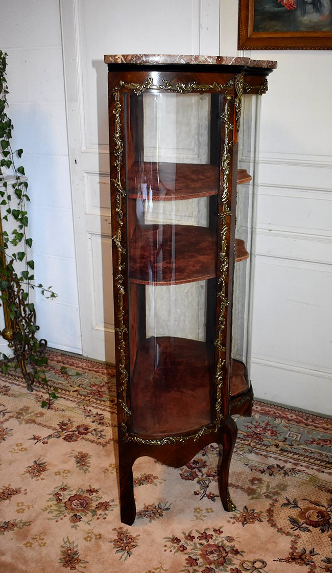 Vitrine Galb&eacute;e, Forme Arbal&egrave;te, Epoque Napol&eacute;on III, XIX &egrave;me-photo-6
