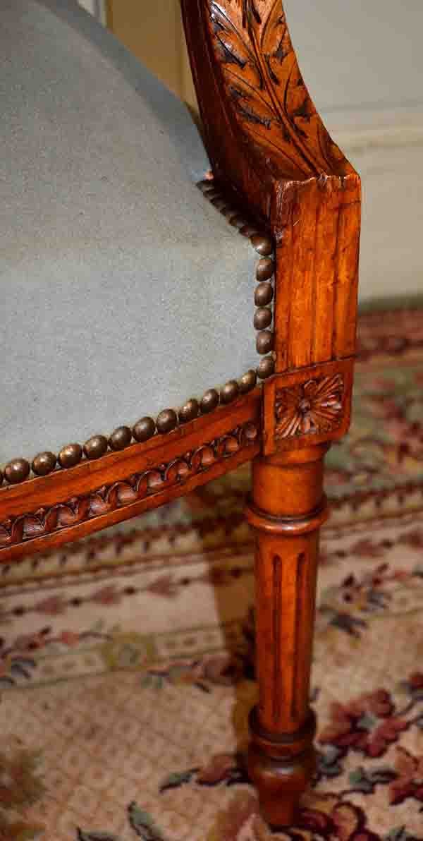 Louis XVI Style Armchair, Decor At The Lyre And The Painter's Palette, Period XIX-photo-6