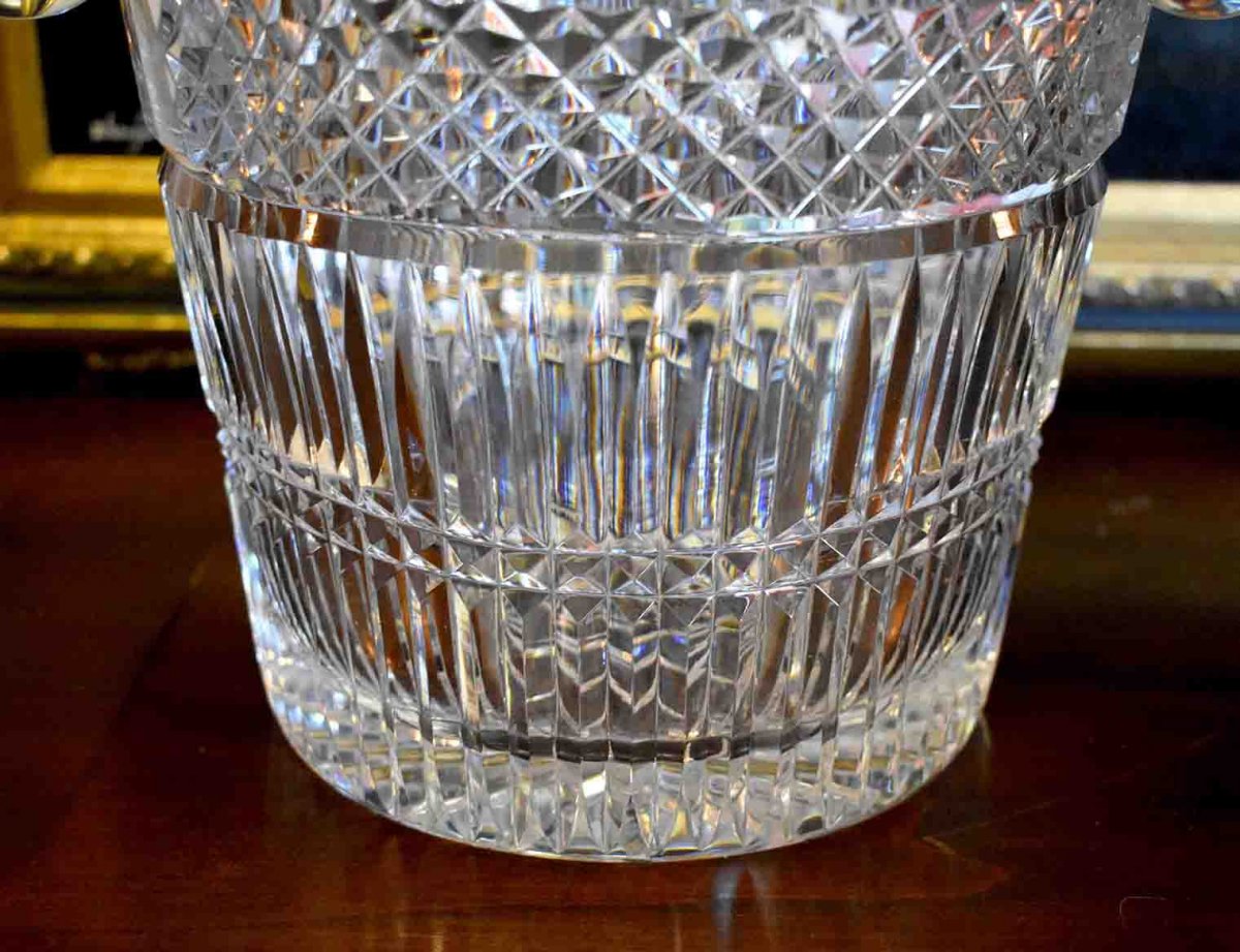 Champagne Bucket In Cut Crystal-photo-3