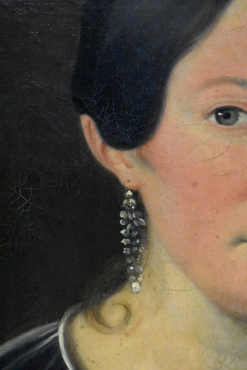 J. Roberti, Portrait Of Madame Catherine De Lasnerie, 1841, Oil On Canvas, Female Portrait-photo-2