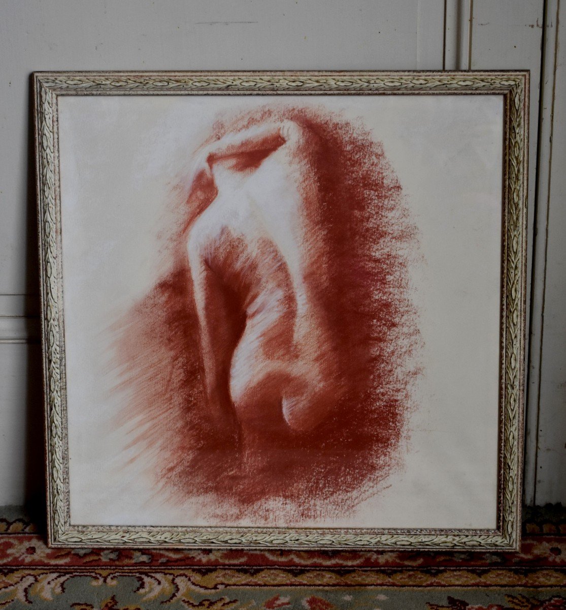 Paire De Sanguines ,  Nu Féminin, Etude Académique, Sanguine, Epoque XX ème-photo-3
