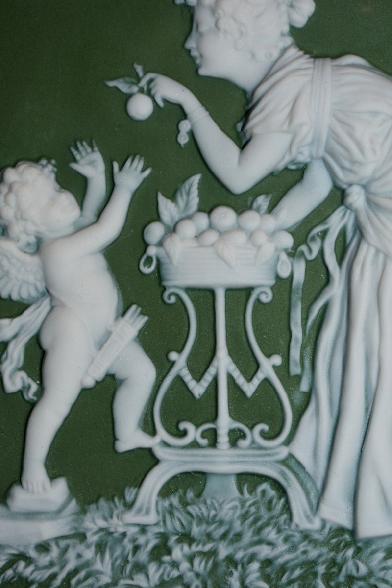 Art Nouveau Decorative Plate In The Taste Of Wedgwood, Antique Decor Scene, Circa 1900-photo-1