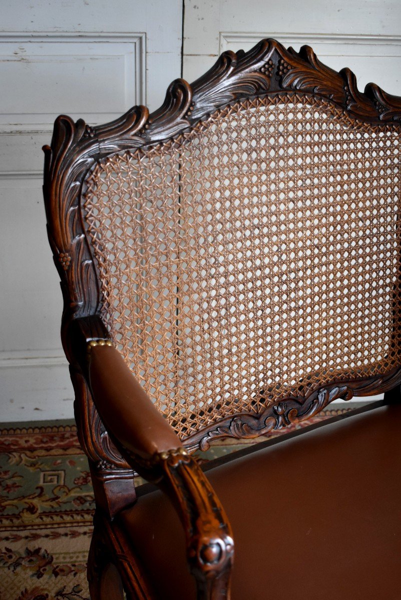 From  The Condé Museum Model, Large Cane Armchair In Louis XV Style, Office Armchair-photo-3