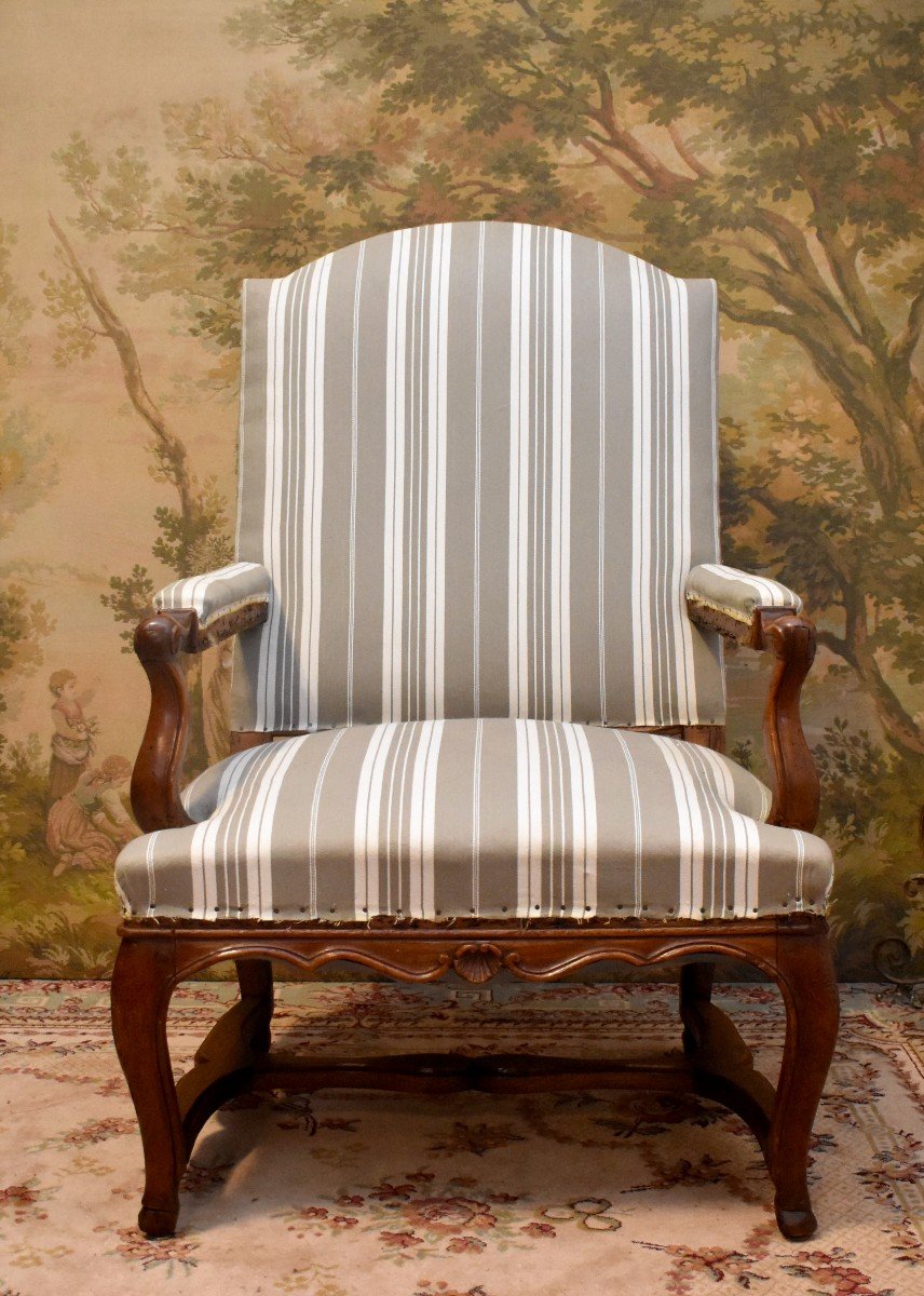 Grand Fauteuil &agrave; La Reine, Epoque R&eacute;gence, Garniture Refaite, A Recouvrir, Epoque D&eacute;but XVIII eme-photo-2