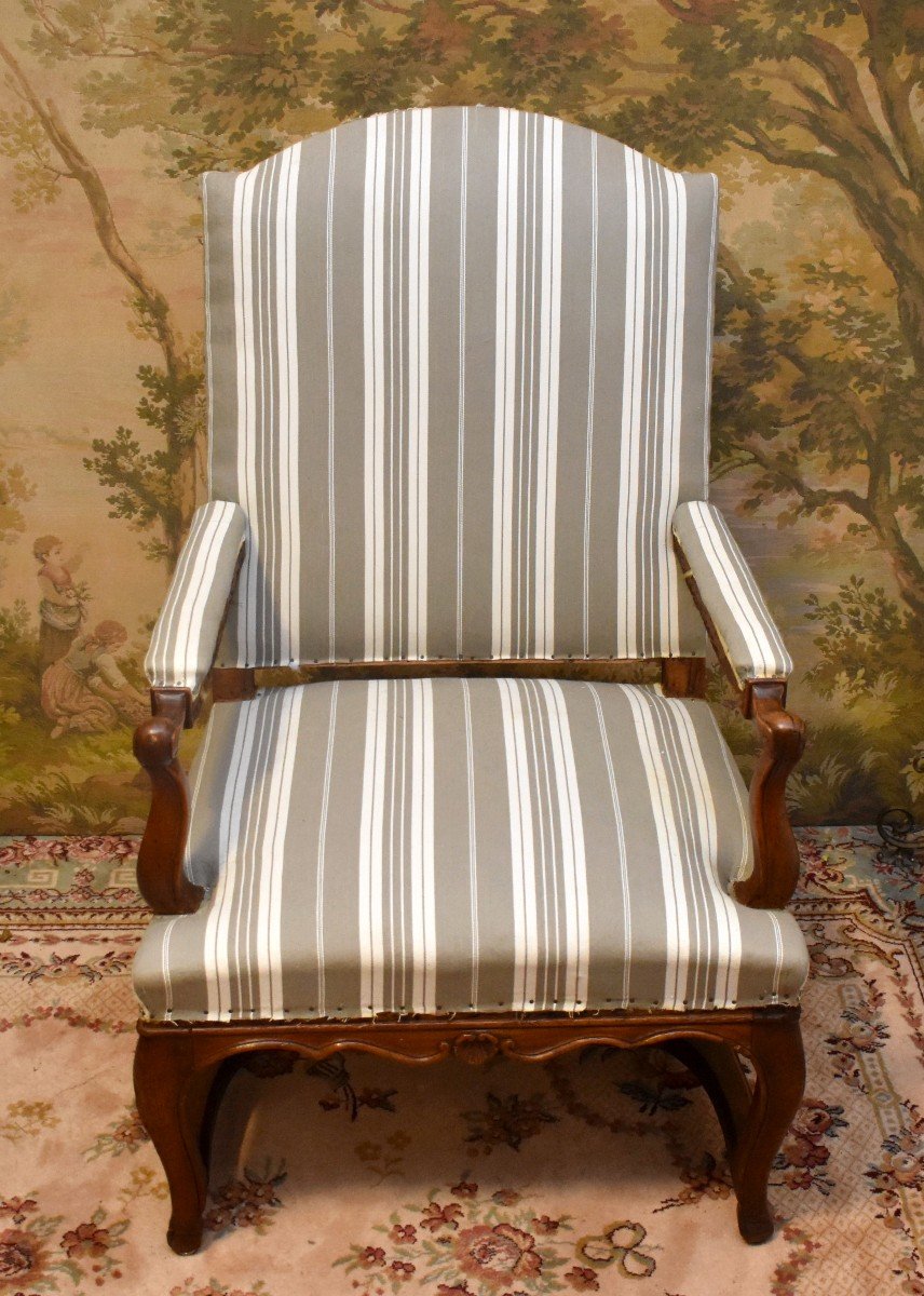 Grand Fauteuil &agrave; La Reine, Epoque R&eacute;gence, Garniture Refaite, A Recouvrir, Epoque D&eacute;but XVIII eme-photo-5
