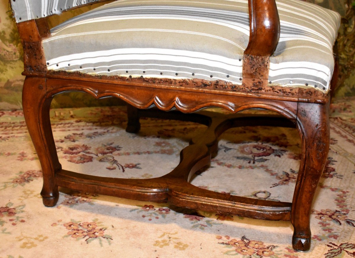 Grand Fauteuil &agrave; La Reine, Epoque R&eacute;gence, Garniture Refaite, A Recouvrir, Epoque D&eacute;but XVIII eme-photo-7