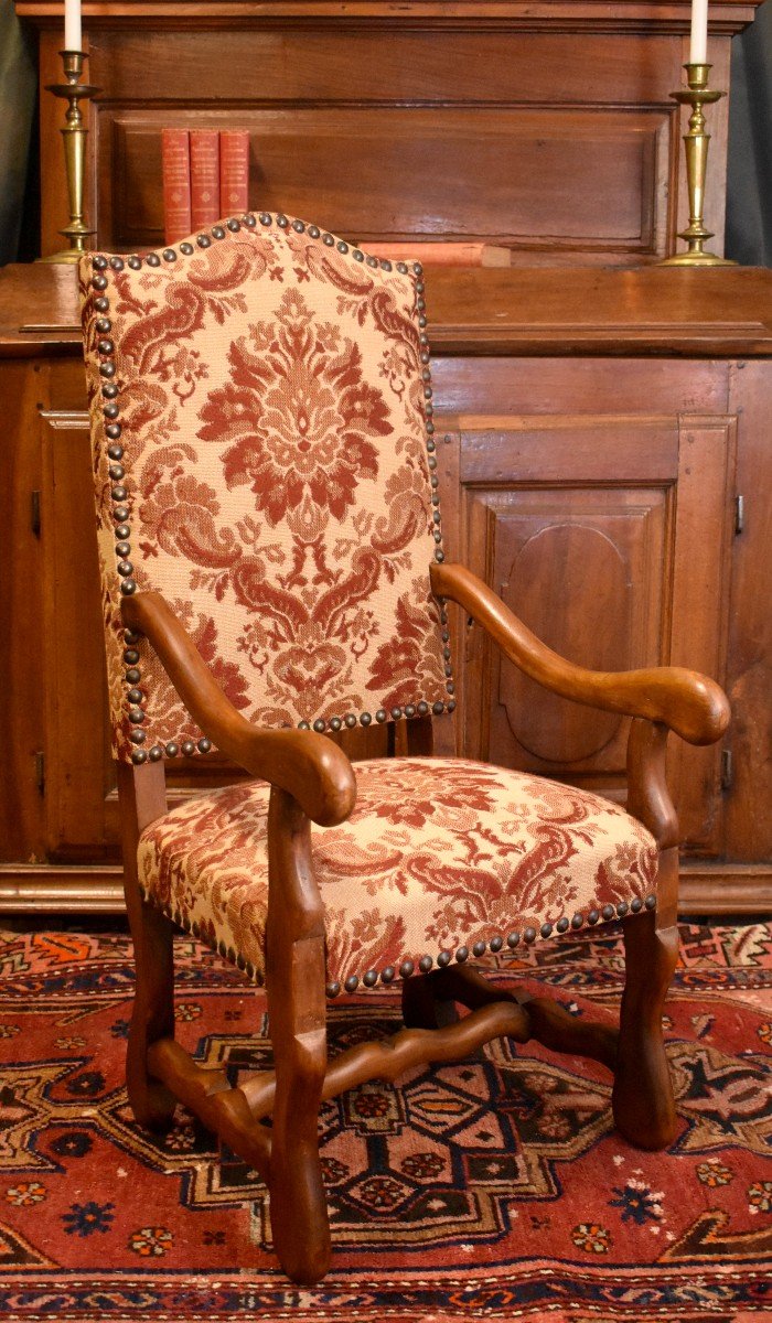 Paire De Fauteuils d'Enfants De Style Louis XIII, Sièges d'Enfant, Velours De Gênes, XXeme-photo-4