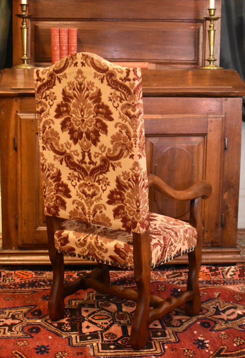 Paire De Fauteuils d'Enfants De Style Louis XIII, Sièges d'Enfant, Velours De Gênes, XXeme-photo-1