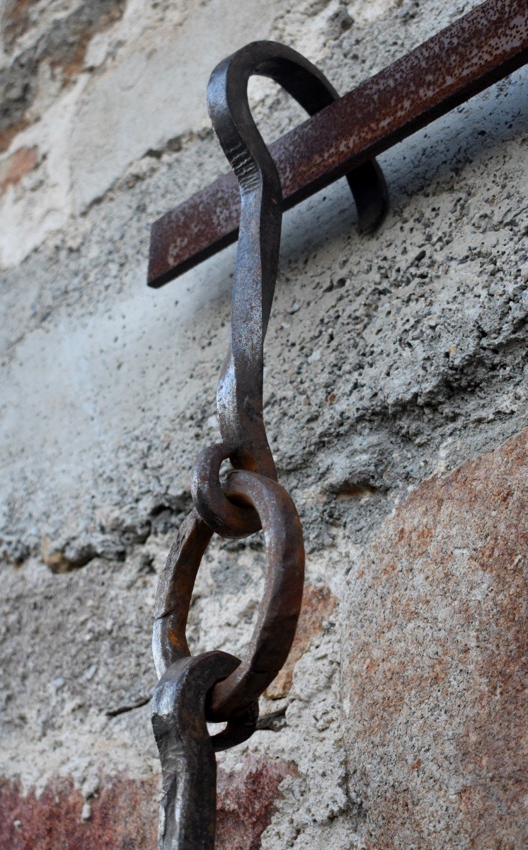 Wrought Iron Castle Rack, Late XVII Eme Period, Height 2m65-photo-2