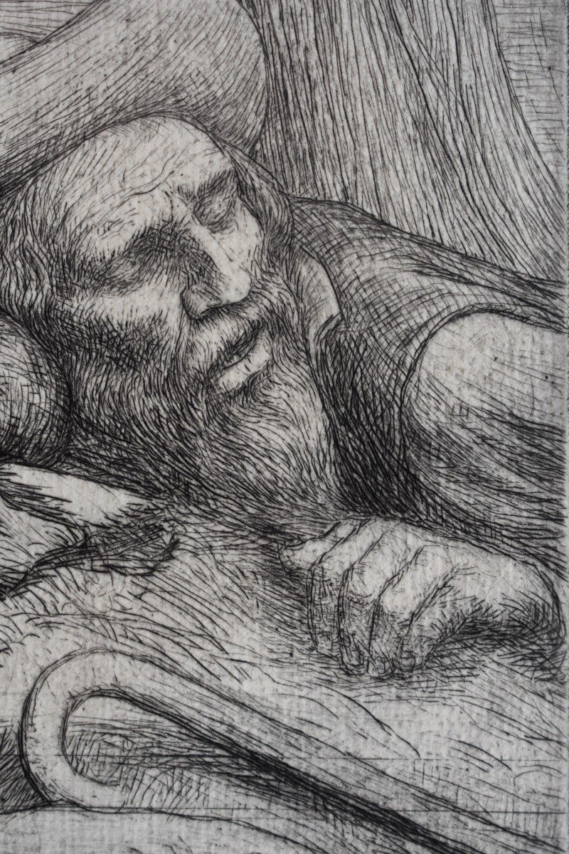 Alphonse Legros (1847-1911) , The Sleeping Shepherd-photo-3