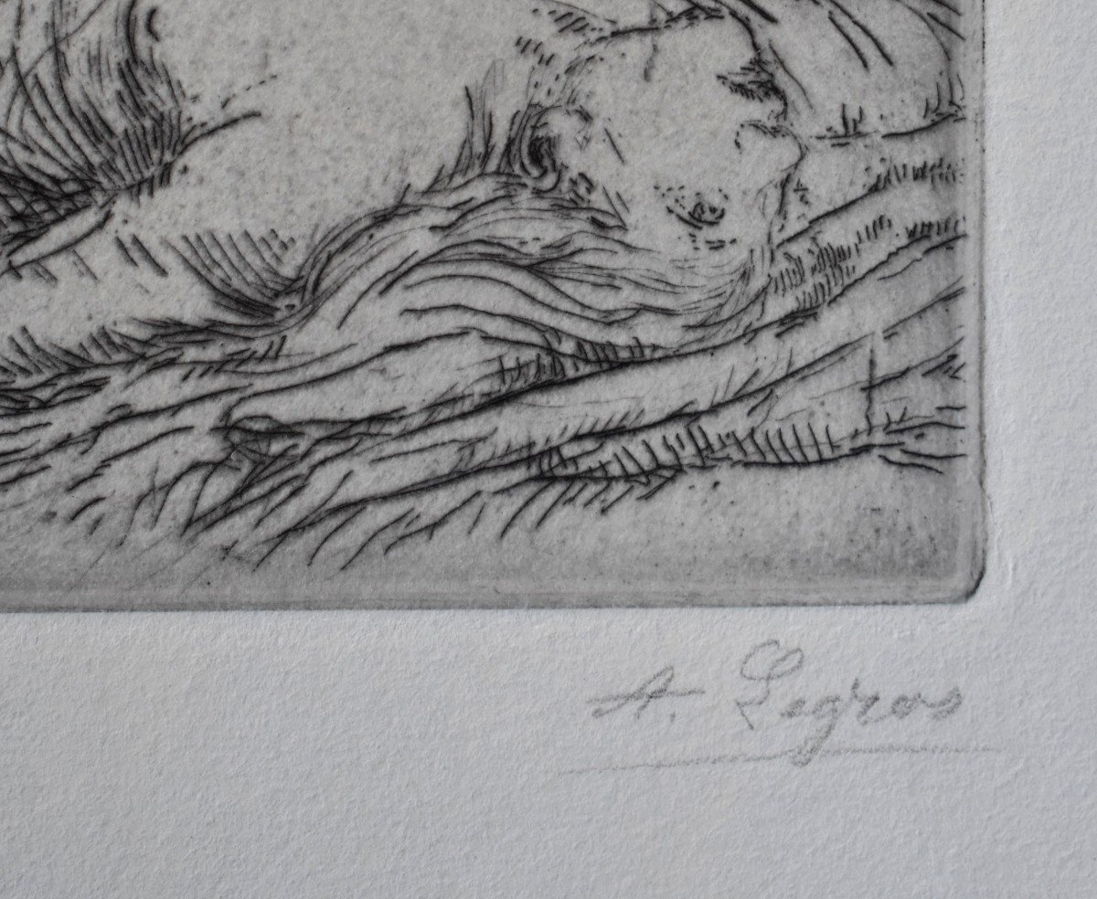 Alphonse Legros (1847-1911) "Victime des Chemineaux",  Eau Forte Signée au Crayon-photo-2