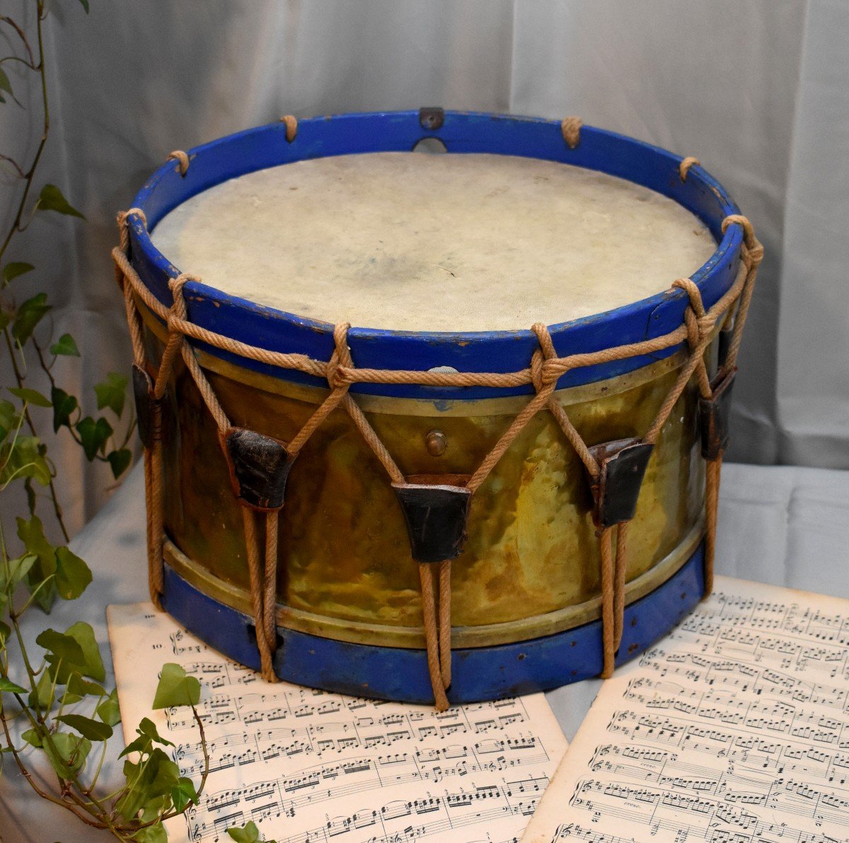 Drum From Maison Couesnon, Lacquered Wood And Brass, Circa 1900-photo-2