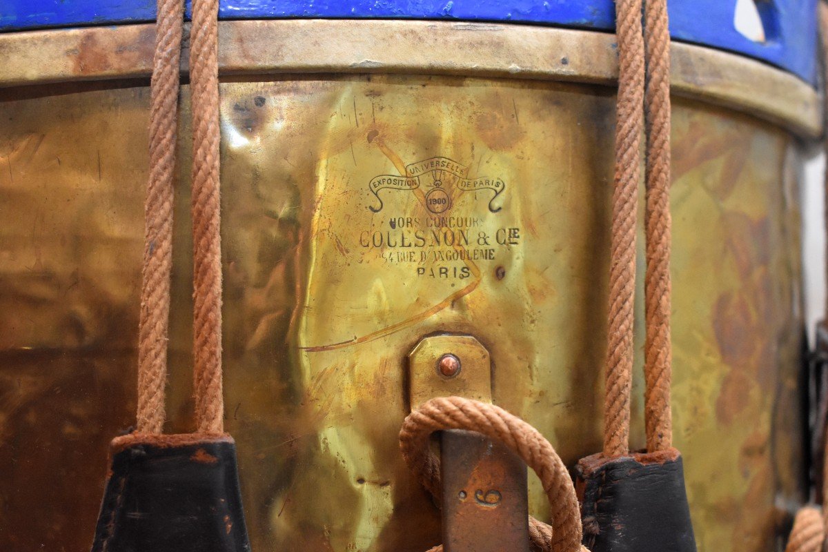 Drum From Maison Couesnon, Lacquered Wood And Brass, Circa 1900-photo-4