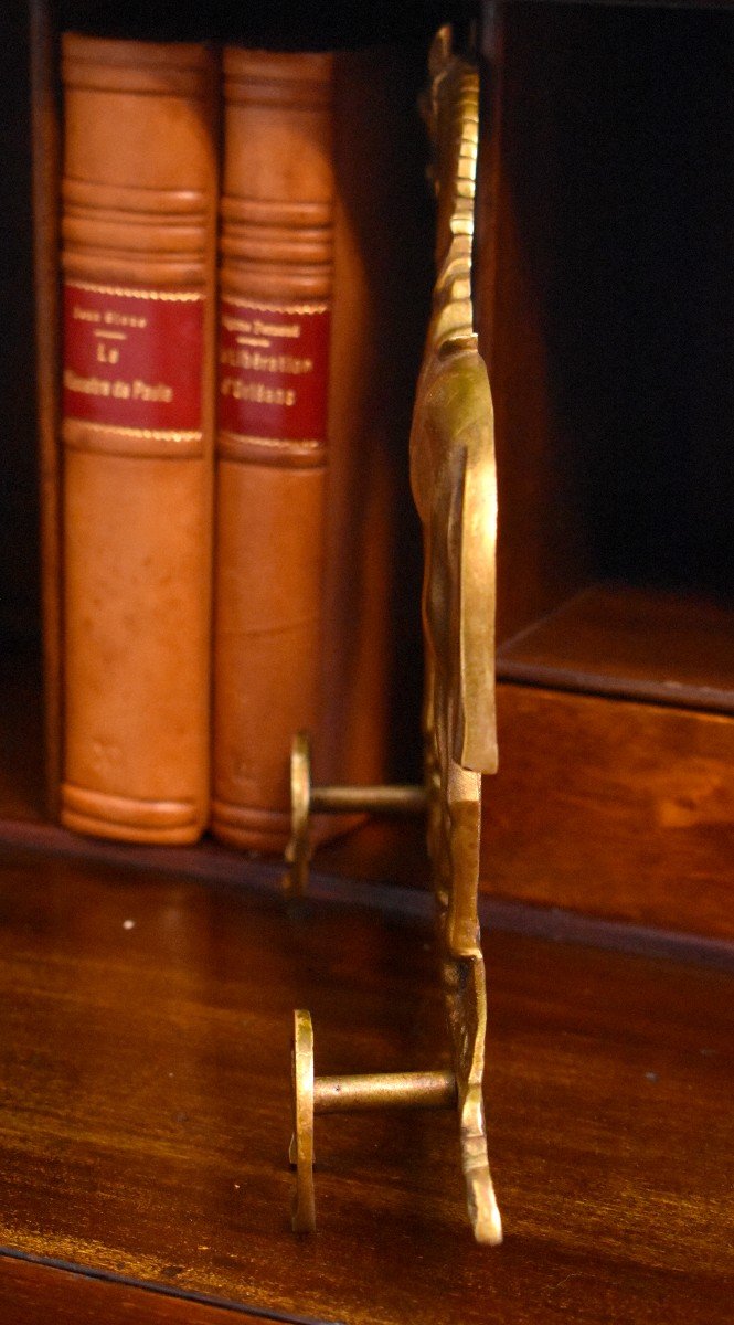 Wall Cloakroom, Horse In Bronze And Golden Brass, Coat Rack, Period XX Eme-photo-6