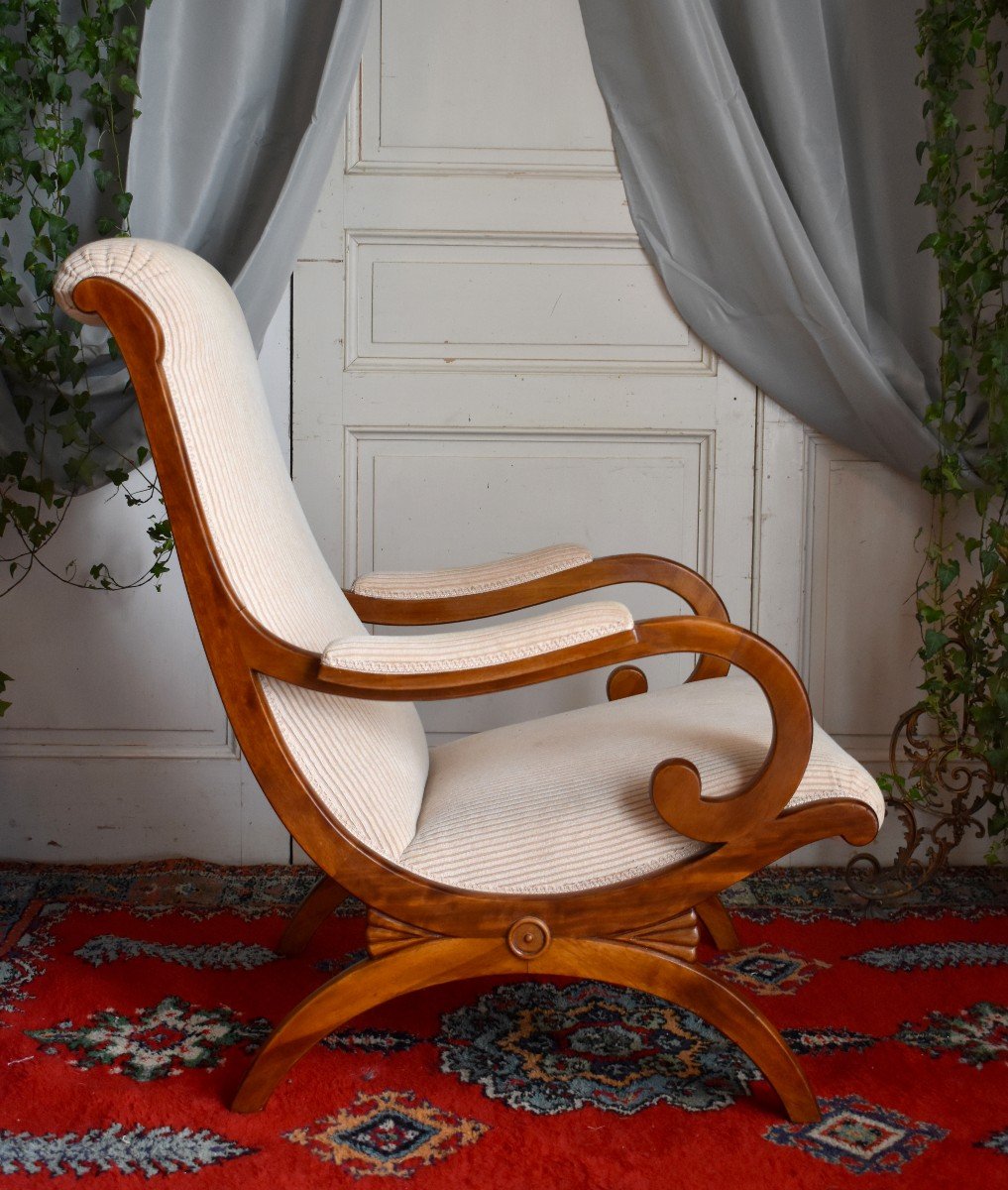 Inspired By  Kf Schinkel (1781-1841), Library Armchair, Rest Armchair, Period XXth Century-photo-4