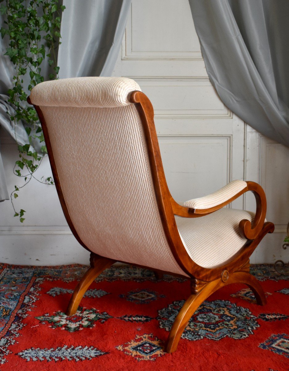 Inspired By  Kf Schinkel (1781-1841), Library Armchair, Rest Armchair, Period XXth Century-photo-1