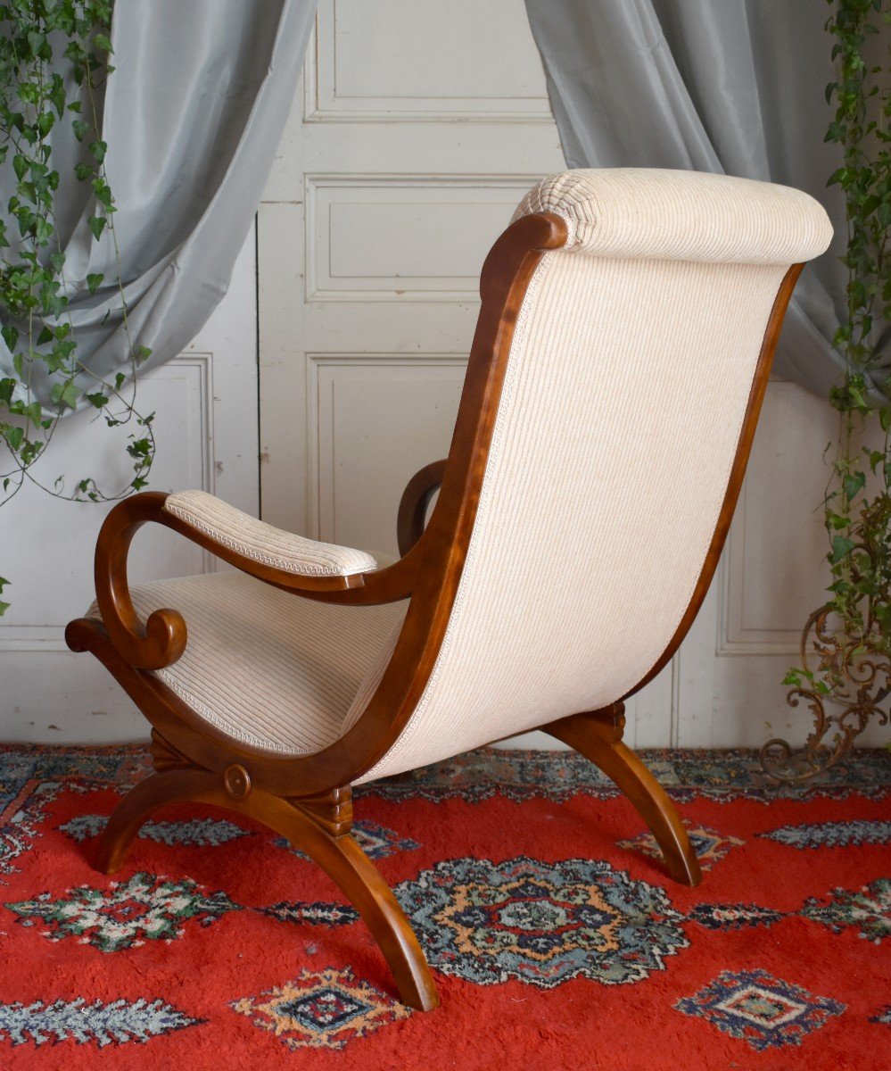 Inspired By  Kf Schinkel (1781-1841), Library Armchair, Rest Armchair, Period XXth Century-photo-2